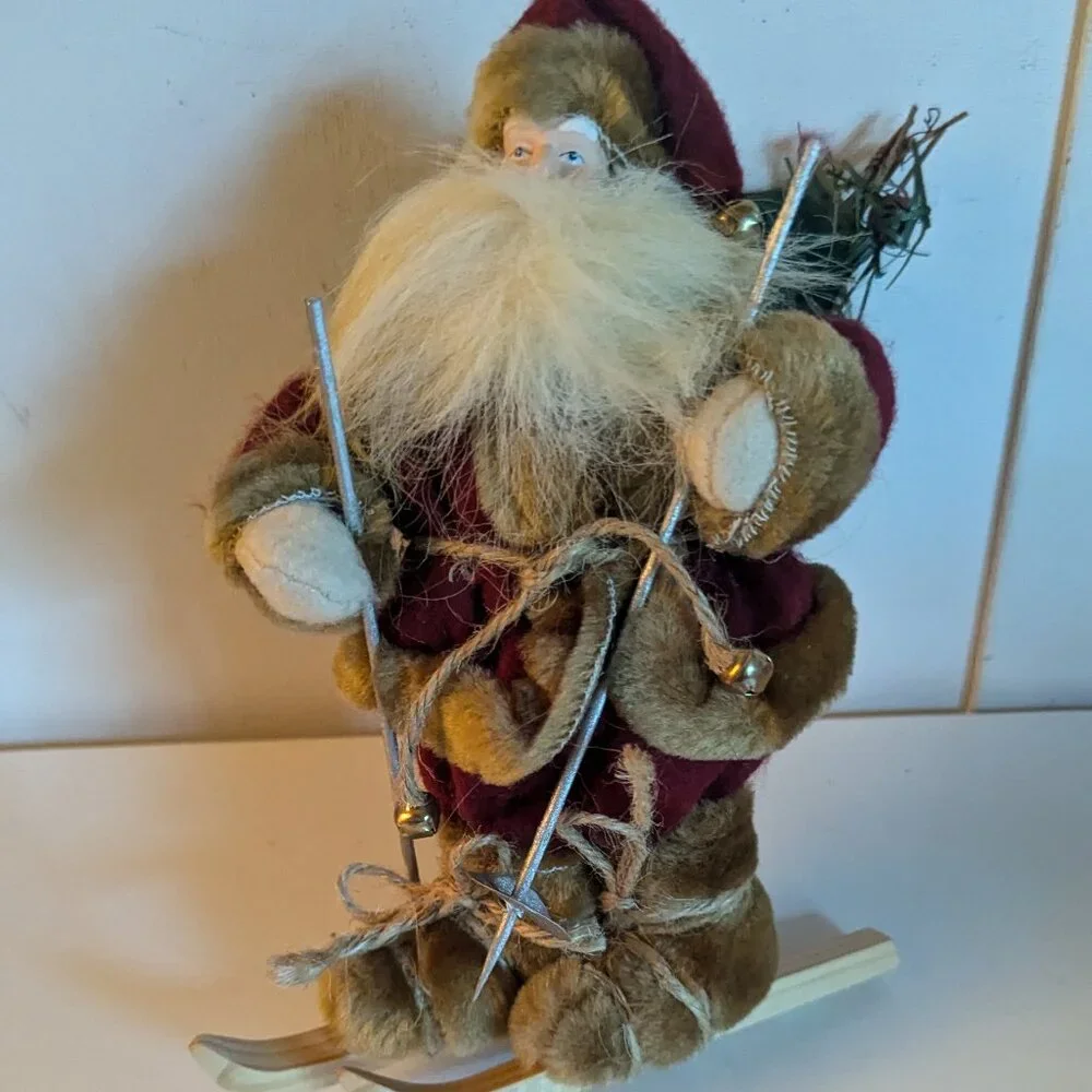 Vintage Skiing Santa Claus Kurt S Adler Farmhouse Christmas Holiday Home Decor
